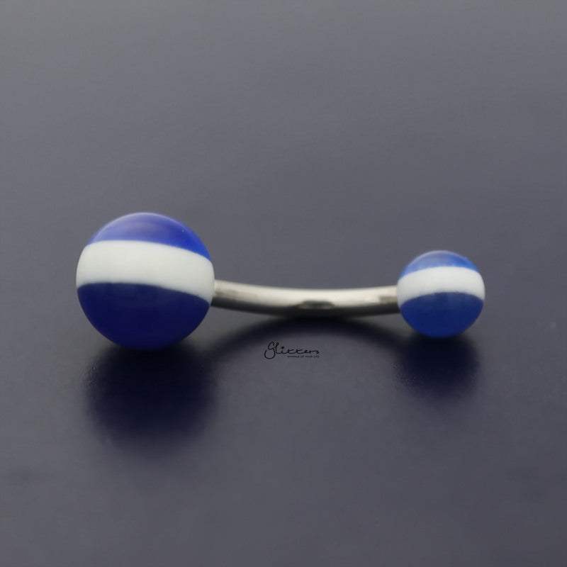 Acrylic Balls Belly Button Navel Ring - Blue-Belly Ring, Body Piercing Jewellery-bj0333-b-Glitters