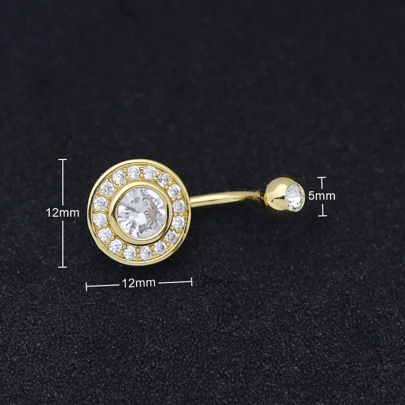 CZ Center Multi Gem Paved Circular Belly Button Navel Ring - Gold-Belly Ring, Body Piercing Jewellery, Cubic Zirconia-bj0340-g2_800_New-Glitters