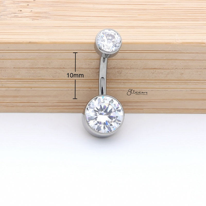 Titanium Double CZ Belly Button Ring-Belly Ring, Body Piercing Jewellery, Cubic Zirconia, G23 Titanium-bj0354-10mm_800_New-Glitters