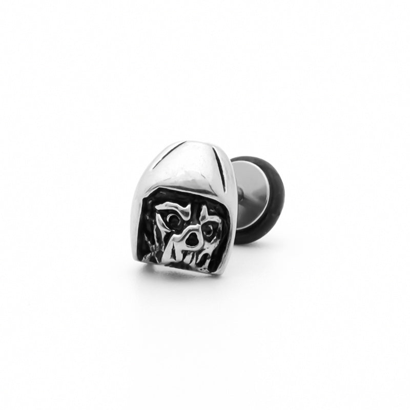Stainless Steel Skull with Helmet Fake Plug Earring-Body Piercing Jewellery, earrings, Fake Plug, Jewellery, Men's Earrings, Men's Jewellery, Stainless Steel-fp0208-1_800-Glitters