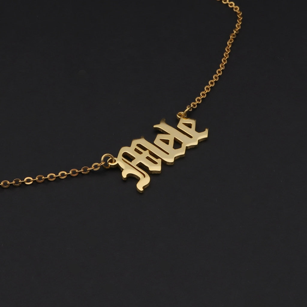 Personalized 24K Gold Plated over Sterling Silver Name Necklace-Best Sellers, Name Necklace, Personalized-nnk02-oe-Glitters