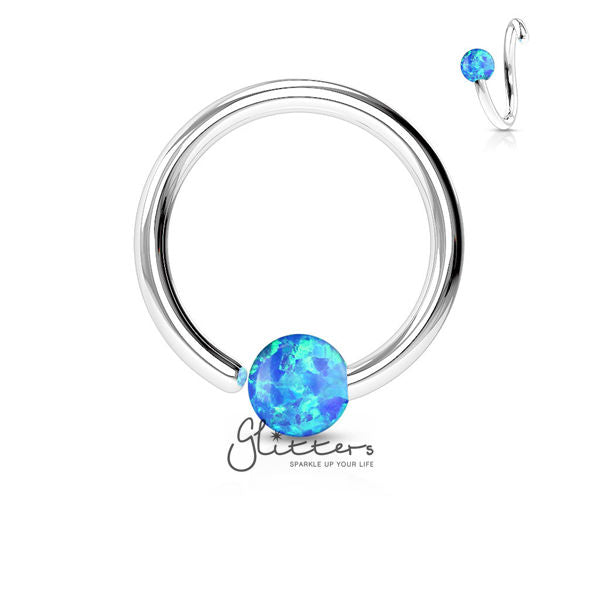 20GA 316L Surgical Steel Opal Ball Fixed On End Nose Hoop Ring-Opal Blue-Body Piercing Jewellery, Nose Piercing, Nose Piercing Jewellery, Nose Ring-ns0066-CP0014-1_7f1c88ed-8979-40fa-9117-73baa36f61aa-Glitters