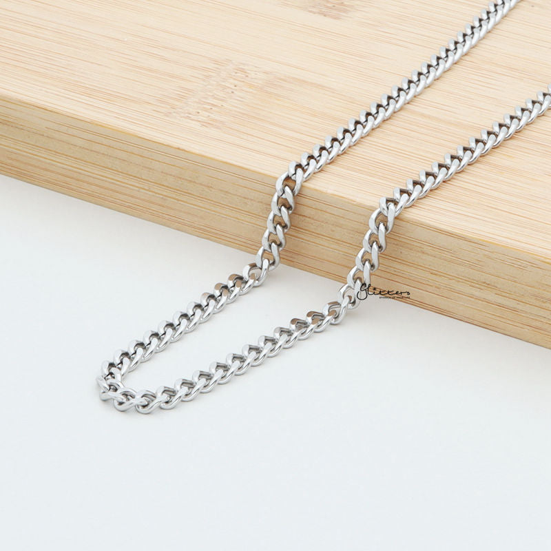 Stainless Steel Curb Chain Men's Necklaces - 4.5mm width | 61cm length-Chain Necklaces, Jewellery, Men's Chain, Men's Jewellery, Men's Necklace, Necklaces, Pendant Chain, Stainless Steel, Stainless Steel Chain-sc0054_5-Glitters