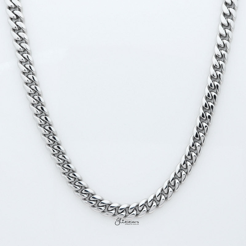 Stainless Steel Miami Cuban Curb Chain Necklace - 8mm Width-Chain Necklaces, Jewellery, Men's Chain, Men's Jewellery, Men's Necklace, Miami Cuban Curb Chain, Necklaces, Stainless Steel, Stainless Steel Chain-sc0074-1-Glitters