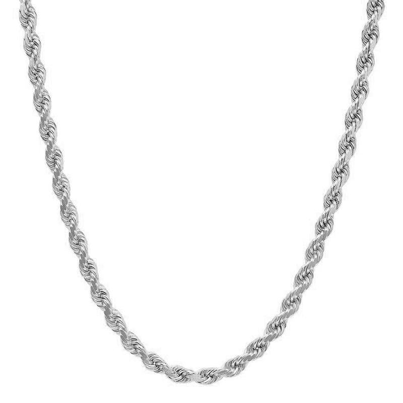 5mm Stainless Steel Twisted Rope Chain - Silver-Chain Necklaces, Jewellery, Men's Chain, Men's Jewellery, Men's Necklace, Necklaces, Stainless Steel, Stainless Steel Chain, Women's Jewellery, Women's Necklace-sc0088-2-Glitters