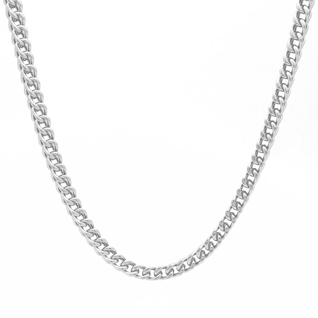 Stainless Steel 6mm Square Franco Link Chain Necklace-Chain Necklaces, Franco Chain, Jewellery, Men's Chain, Men's Jewellery, Men's Necklace, Necklaces, New, Stainless Steel Chain, Women's Jewellery, Women's Necklace-sc0100-0_1-Glitters