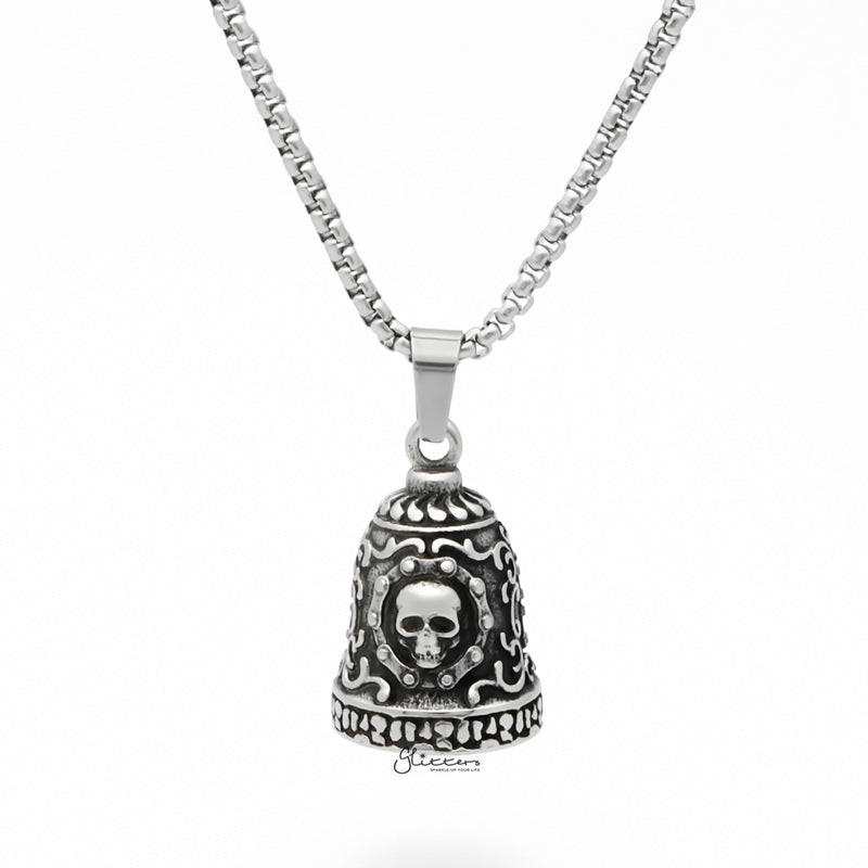Ghost Rider Stainless Steel Bell Pendant-Jewellery, Men's Jewellery, Men's Necklace, Necklaces, Pendants, Stainless Steel, Stainless Steel Pendant-sp0296-1_1-Glitters