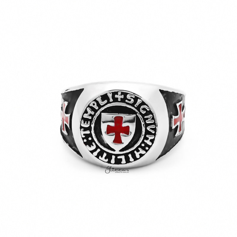Stainless Steel Knights Templar Ring-Jewellery, Men's Jewellery, Men's Rings, Rings, Stainless Steel, Stainless Steel Rings-sr0303-1_1-Glitters