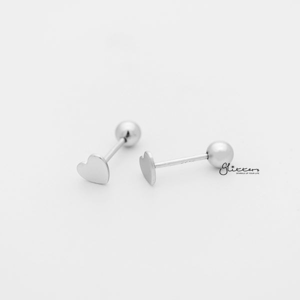 Solid 925 Sterling Silver Heart Shape Stud Earrings-earrings, Jewellery, Stud Earrings, Women's Earrings, Women's Jewellery-sse0354-01_600-Glitters