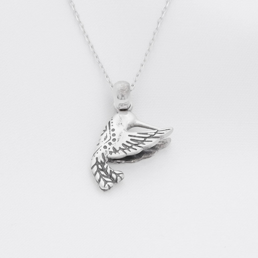 Hummingbird Sterling Silver Necklace-Jewellery, Necklaces, New, Sterling Silver Necklaces, Women's Jewellery, Women's Necklace-ssp0062-2_1-Glitters