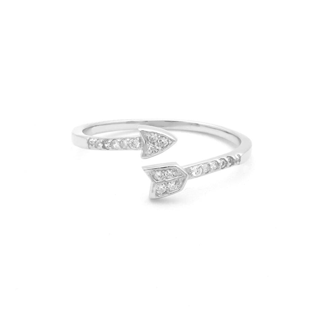Arrow Sterling Silver Ring-Cubic Zirconia, Jewellery, Rings, Sterling Silver Rings, Women's Jewellery, Women's Rings-ssr0066-1_1-Glitters