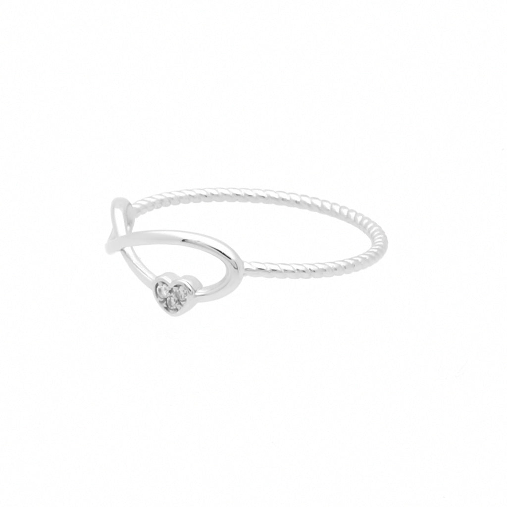Infinity & CZ Heart Sterling Silver Ring-Cubic Zirconia, Jewellery, Rings, Sterling Silver Rings, Women's Jewellery, Women's Rings-ssr0068-3_1-Glitters