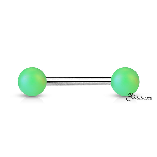 Matte Finish Pearlish Ball with 316L Surgical Steel Tongue Barbells-Body Piercing Jewellery, Tongue Bar-tr0001-pearlish-g-Glitters